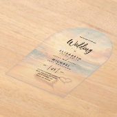 ACRYLBRUILOFT Nodig Tropisch Strand Zonsondergang  Acryl Uitnodigingen (Laagn)