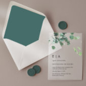 Acrylbruiloft nodigt eucalyptus uit acryl uitnodigingen