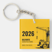 Acrylconstructiekalender | Geel & kraan Sleutelhanger (Voorkant)