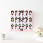 Acrylcristallen kerstklok met sneeuwmannen vierkante klok (Huis)