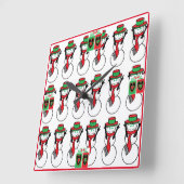 Acrylcristallen kerstklok met sneeuwmannen vierkante klok (Hoek)