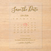 Acrylcryl Kalender Save the Date Acryl Uitnodigingen (Voorkant)
