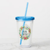 Acrylcylinder lente bloemendrinkgerei acryl drinkbeker (Achterkant)