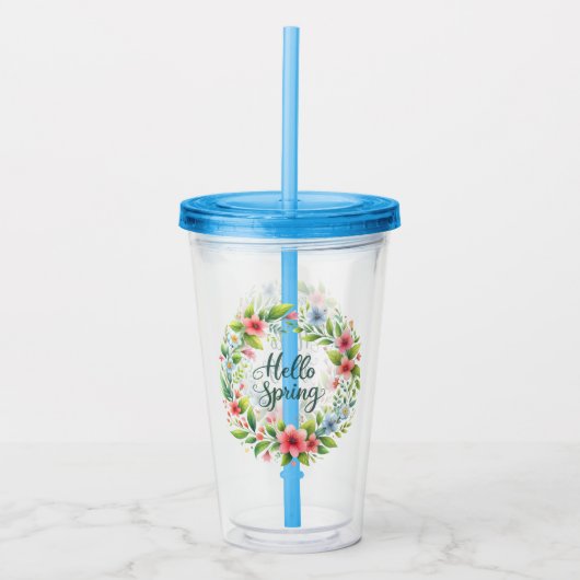 Acrylcylinder lente bloemendrinkgerei acryl drinkbeker (Voorkant)