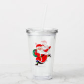 Acrylcylinder met kerstman acryl drinkbeker (Achterkant)