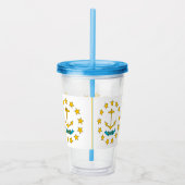 Acrylcylinder met vlag van Rhode Island Acryl Drinkbeker (Rechts)