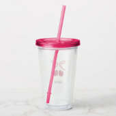 Acrylcylinder | Zoete Kers Lint Cute Acryl Drinkbeker (Achterkant)