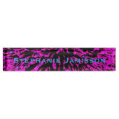 Acryldesk Naam Hot Pink en Black Abstract Naambordje (Voorkant)