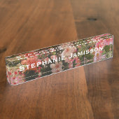 Acryldesk-naamplaat, Floral Veel bloemen Naambordje (Zijkant)