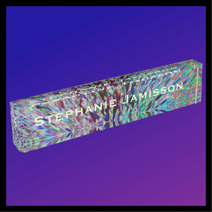 Acryldesk-naamplaat, Retro Abstract Naambordje