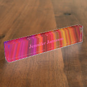 Acryldesk-naamplaat, roze, rood en Paars Naambordje (Zijkant)
