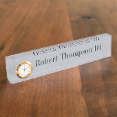 Acryldesk Name Bord in Bombay Grey Naambordje (Zijkant)