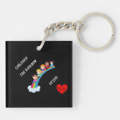Acryldubbelzijdige sleutelhanger. Kinderen en rege Sleutelhanger (Achterkant)