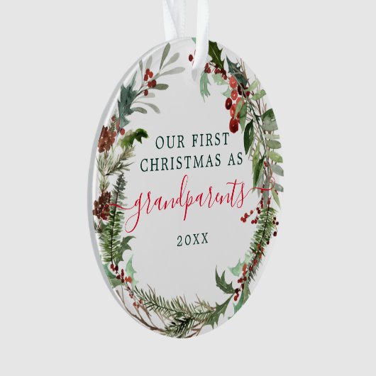 Acryleerste kerstOrnamenten - grootouders Ornament (voorkant)