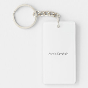 Acrylen sleutelhanger, Rechthoek (dubbelzijdig) Sleutelhanger