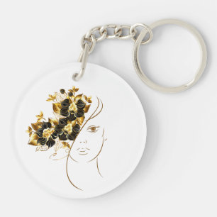 Acrylen sleutelhanger, Rond (dubbelzijdig) Sleutelhanger