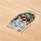ACRYLFOTO BRUILOFT Nodig Moderne QR Code RSVP Acryl Uitnodigingen (Laagn)
