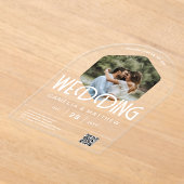 ACRYLFOTO BRUILOFT Nodig Moderne QR Code RSVP Acryl Uitnodigingen (Laagn)