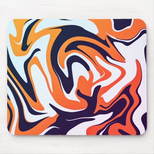 Acrylgeel Oranje vloeibaar Abstract patroon Muismat (Voorkant)