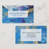 Acrylgietvormen abstracte blauwdrukken en goud visitekaartje (Voorkant / Achterkant)