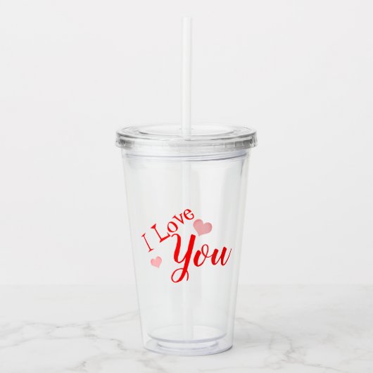 Acrylglas - Ik hou van jou Acryl Drinkbeker (Voorkant)