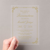 Acrylgoud quinceañera Uitnodiging (Insitu (Draagbaar))