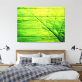 Acrylgroen leder op hout canvas afdruk (Insitu (Slaapkamer))