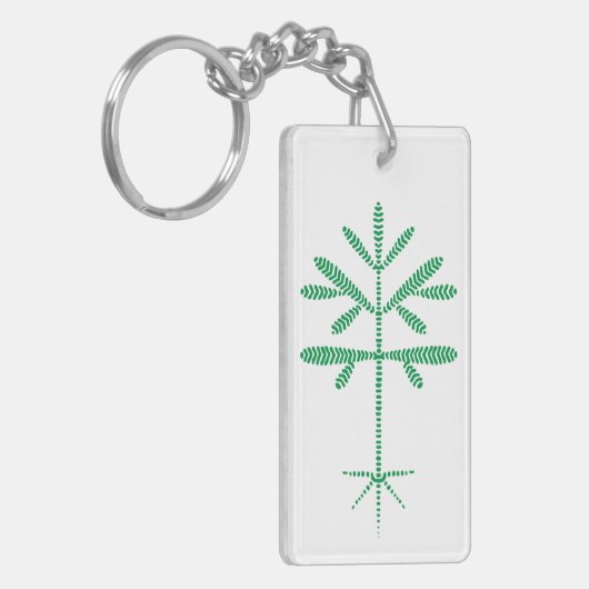 Acrylgroen Sapling Sleutelhanger (Voorkant Links)