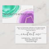 Acrylhars Artist handgemaakt Home Decor Visitekaartje (Voorkant / Achterkant)