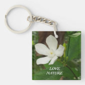 Acrylhoudende Sleutelhanger met een mooie bloem (Voorkant)