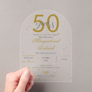 Acrylic 50th anniversary invitation acryl uitnodigingen