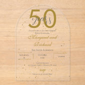 Acrylic 50th anniversary invitation acryl uitnodigingen (Voorkant)