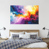Acrylic abstract painting canvas afdruk (Insitu (Slaapkamer))