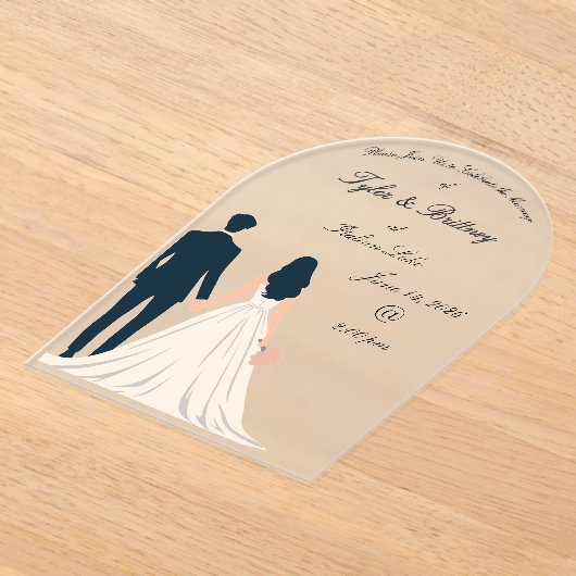  Acrylic Arch Wedding Invitation-"Looking Forward" Acryl Uitnodigingen (Laagn)
