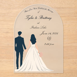  Acrylic Arch Wedding Invitation-"Looking Forward" Acryl Uitnodigingen