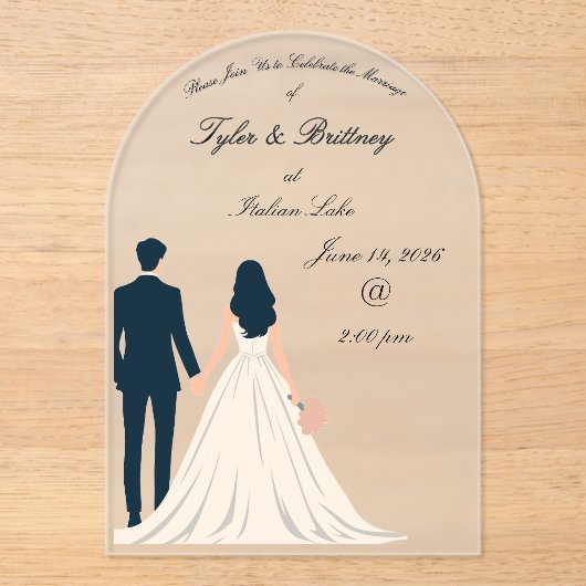  Acrylic Arch Wedding Invitation-"Looking Forward" Acryl Uitnodigingen (Voorkant)