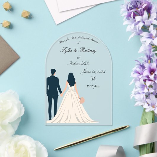  Acrylic Arch Wedding Invitation-"Looking Forward" Acryl Uitnodigingen (Insitu (Huwelijk))