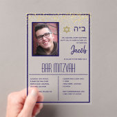 ACRYLIC BAR MITZVAH Foto Marinegoud Modern Elegant Acryl Uitnodigingen (Insitu (Draagbaar))