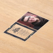 ACRYLIC BAT MITSVA Foto Navy Goud Elegant Acryl Uitnodigingen (Laagn)