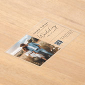 ACRYLIC Bewaar De Datum FOTO QR Code RSVP Acryl Uitnodigingen (Laagn)
