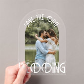 ACRYLIC Foto Bewaardatum Modern Eenvoudig Elegant  Acryl Uitnodigingen (Insitu (Draagbaar))