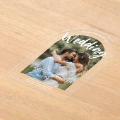 ACRYLIC Fotobruiloftsinvatie Modern Eenvoudig ARCH Acryl Uitnodigingen (Laagn)