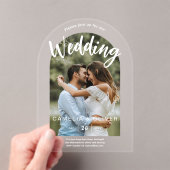 ACRYLIC Fotobruiloftsinvatie Modern Eenvoudig ARCH Acryl Uitnodigingen (Insitu (Draagbaar))