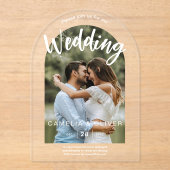 ACRYLIC Fotobruiloftsinvatie Modern Eenvoudig ARCH Acryl Uitnodigingen (Voorkant)