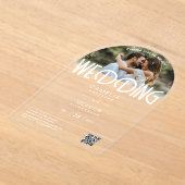 ACRYLIC Fotobruiloftsinvatie Modern Minimal ARCH Acryl Uitnodigingen (Laagn)