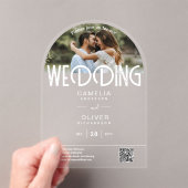 ACRYLIC Fotobruiloftsinvatie Modern Minimal ARCH Acryl Uitnodigingen (Insitu (Draagbaar))