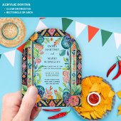 Acrylic Heldere Fiesta Folkart Bloemige Huwelijksb Acryl Uitnodigingen