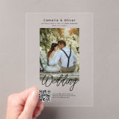 ACRYLIC Huwelijksuitnodigingen FOTO QR-code RSVP Acryl Uitnodigingen (Insitu (Draagbaar))