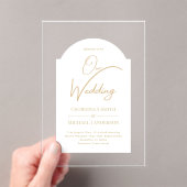 ACRYLIC Huwelijksuitnodigingen WIT Goud Uniek Mode Acryl Uitnodigingen (Insitu (Draagbaar))