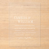 ACRYLIC Huwelijksuitnodigingen WITTE TEKST Vette B Acryl Uitnodigingen (Voorkant)